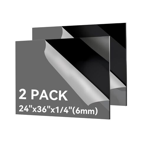 Black Plexiglass Sheets 1/4 inch Thick-24 x36 Acrylic Sheets,Pack of 2-Easy to Cut with Saw or Drill, Ideal for Signs,Crafting & Home Projects in Saudi Arabia