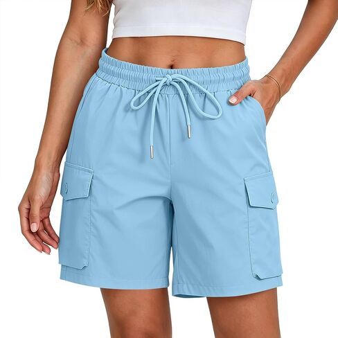 Women Cargo Shorts Outdoor Bermuda Shorts Quick Dry Hiking Short Summer Casual Drawstring Athletic Golf Short in Saudi Arabia