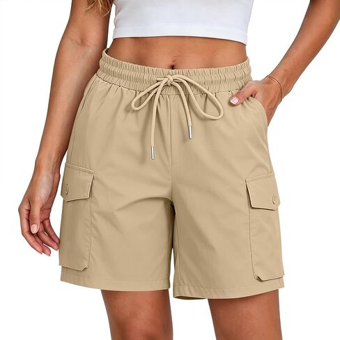 Women Cargo Shorts Outdoor Bermuda Shorts Quick Dry Hiking Short Summer Casual Drawstring Athletic Golf Short in Saudi Arabia
