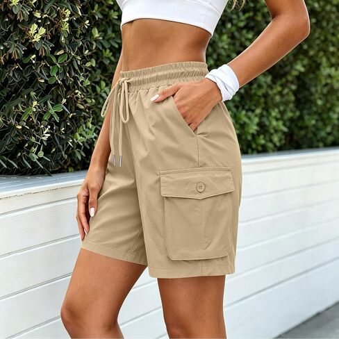 Women Cargo Shorts Outdoor Bermuda Shorts Quick Dry Hiking Short Summer Casual Drawstring Athletic Golf Short in Saudi Arabia
