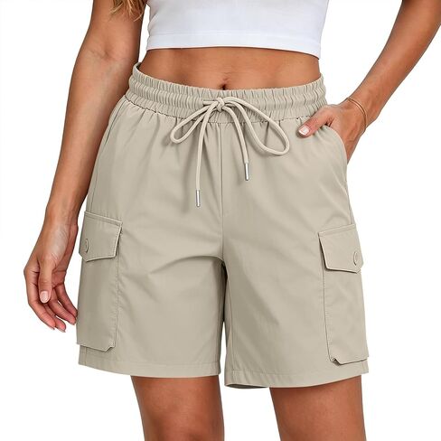 Women Cargo Shorts Outdoor Bermuda Shorts Quick Dry Hiking Short Summer Casual Drawstring Athletic Golf Short in Saudi Arabia