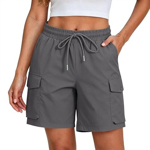 Women Cargo Shorts Outdoor Bermuda Shorts Quick Dry Hiking Short Summer Casual Drawstring Athletic Golf Short in Saudi Arabia