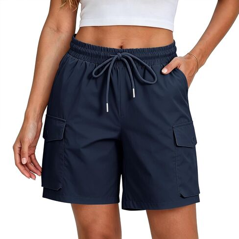 Women Cargo Shorts Outdoor Bermuda Shorts Quick Dry Hiking Short Summer Casual Drawstring Athletic Golf Short in Saudi Arabia