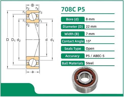1 قطعة 708C P5 8X22X7 الاتصال الكرات 5 8*22 7 in Saudi Arabia