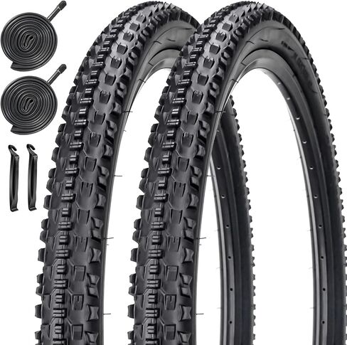 2 Pack 26 x 2.10/27.5 x 2.10 Bike Tires with 2 Inner Tubes and 2 Tire Levers Folding Bike Tires Fit for 26/27.5 X 1.95/2.10/2.125 Mountain Bike Beach Cruiser Bike City Urban Bicycles Bikes in Saudi Arabia