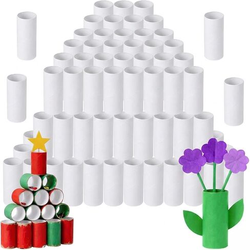 100 Pack Toilet Paper Rolls for Crafts Round Thick Cardboard Tubes Empty Paper Towel Rolls for Crafts Arts 3.7inch x 1.55inch in Saudi Arabia