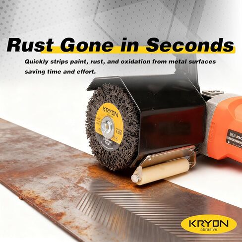 KRYON 4-1/2" x 4" Stripping Drum, Black Cleaner Abrasive Drum for Burnishing Polishing Machine, Rust Paint Oxidation Removal, Stainless Steel Finishing, Surface Conditioning Wheel in Saudi Arabia