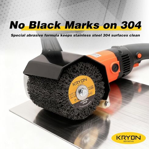 KRYON 4-1/2" x 4" Stripping Drum, Black Cleaner Abrasive Drum for Burnishing Polishing Machine, Rust Paint Oxidation Removal, Stainless Steel Finishing, Surface Conditioning Wheel in Saudi Arabia