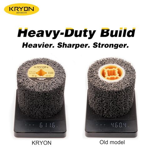 KRYON 4-1/2" x 4" Stripping Drum, Black Cleaner Abrasive Drum for Burnishing Polishing Machine, Rust Paint Oxidation Removal, Stainless Steel Finishing, Surface Conditioning Wheel in Saudi Arabia