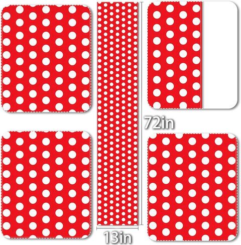 Vohado Red Polka Dot Table Runner Mouse Themed Birthday Party Decoration Kids Baby Shower Dining Room Home Kitchen Island Decor (Red, 13" x 72") in Saudi Arabia