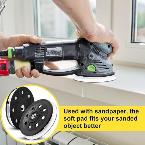 حزمة واحدة من وسادة الصنفرة الناعمة مقاس 5 بوصات من Shimeyao متوافقة مع ماكينة الصنفرة Festool 492286 D125 ETS Ec125، 8 فتحات، وسادة الصنفرة Jetstream in Kuwait