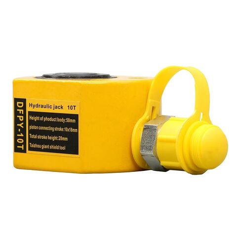 waltyotur 10T Hydraulic Cylinder Jack, Multi-Section 1inch Stroke Low Height Mini Hydraulic Ram Jack, YG-10D Low Profile Lifting Cylinders for Building and Vehicle Maintenance in Saudi Arabia