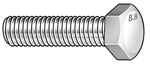 M10-1.25 x 20 mm. Class 8.8 Zinc Plated Hex Head Cap Screw, 25 pk. in Saudi Arabia