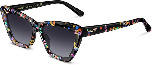 AVAWAY Polarized Sunglasses for Women Cat Eye UV Protection, Clear Trendy Square Acetate Sun Shades Ladies Sunnies in Saudi Arabia