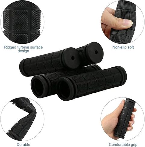 4-Pack Rubber Bike Grips – Universal 25mm Diameter Handlebar Grips for All Bikes – Short Design for Comfort and Control in Saudi Arabia