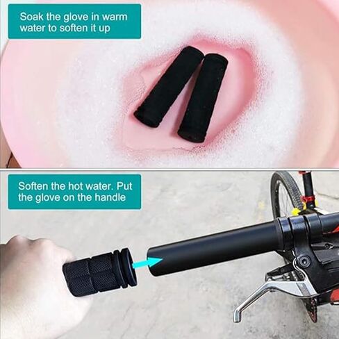 4-Pack Rubber Bike Grips – Universal 25mm Diameter Handlebar Grips for All Bikes – Short Design for Comfort and Control in Saudi Arabia