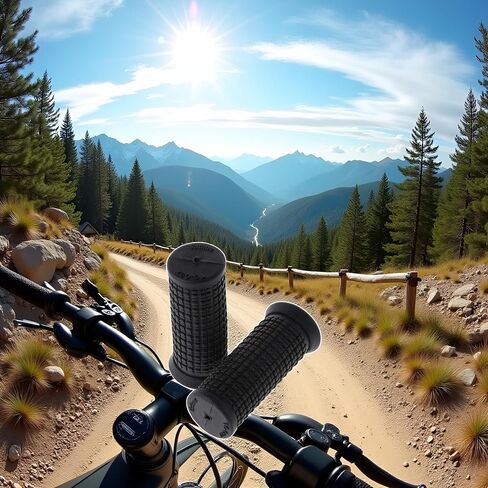 2 جهاز كمبيوتر شخصى مقابض مقود الدراجة السوداء، MTB Cycle Road Mountain Bike Scooter Bikes مقبض شريط مطاطي نهاية قبضة قفل واحد على شريط مقبض الدراجات، قبضة يد مطاطية ناعمة غير قابلة للانزلاق مقابض دراجة مريحة مريحة in Kuwait