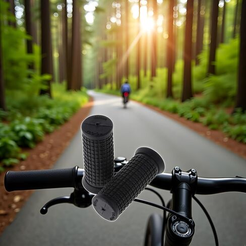 2 جهاز كمبيوتر شخصى مقابض مقود الدراجة السوداء، MTB Cycle Road Mountain Bike Scooter Bikes مقبض شريط مطاطي نهاية قبضة قفل واحد على شريط مقبض الدراجات، قبضة يد مطاطية ناعمة غير قابلة للانزلاق مقابض دراجة مريحة مريحة in Kuwait