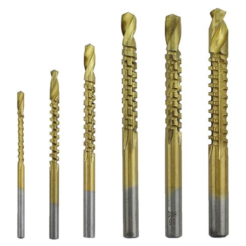 TAODAN 6PCS 3-8mm Gold HSS Serrated Side Cutting Drill Bits Woodworking Tools Set Suitable for Wood Metal Plastics in Saudi Arabia