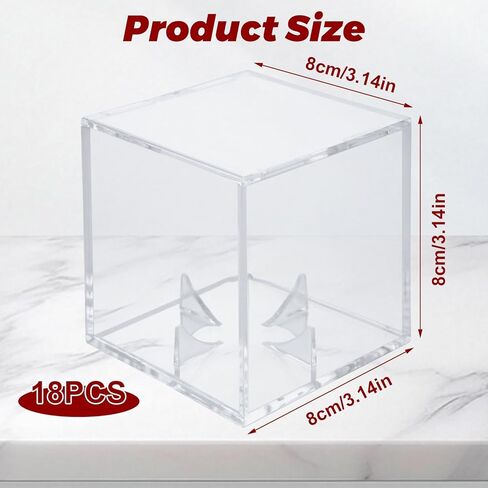 18 Pack Baseball Display Case,UV Protected Acrylic Boxes for Display, 3.15in Autographed Baseball Clear Display Case Cube, Baseball Display Case for Memorabilia Baseball for Official Size Ball in Saudi Arabia