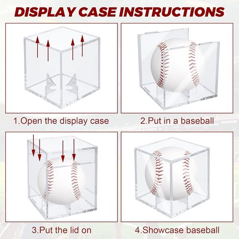 18 Pack Baseball Display Case,UV Protected Acrylic Boxes for Display, 3.15in Autographed Baseball Clear Display Case Cube, Baseball Display Case for Memorabilia Baseball for Official Size Ball in Saudi Arabia