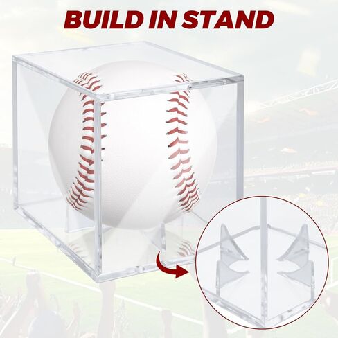 18 Pack Baseball Display Case,UV Protected Acrylic Boxes for Display, 3.15in Autographed Baseball Clear Display Case Cube, Baseball Display Case for Memorabilia Baseball for Official Size Ball in Saudi Arabia