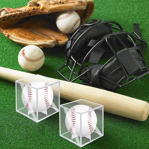 18 Pack Baseball Display Case,UV Protected Acrylic Boxes for Display, 3.15in Autographed Baseball Clear Display Case Cube, Baseball Display Case for Memorabilia Baseball for Official Size Ball in Saudi Arabia