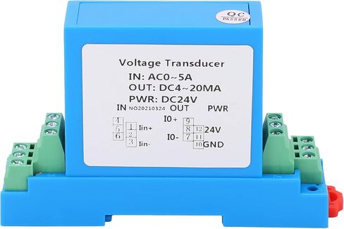 AC Current Transmitter with DC 4 to 20mA Output, Hall Type AC 0 to 5A Input Transformer for Power Distribution Control and Motor Monitoring, Standard Guide Rail or Screw Mount in Saudi Arabia