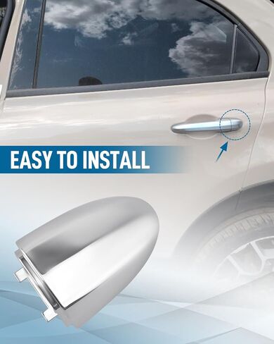 Exterior Door Handle Cover Cap for Front Left Driver Side | Fit for Fiat 500X 2014-2022, Replaces 735627135 6AQ85SZ0AA, Silver Chrome Finish in Saudi Arabia