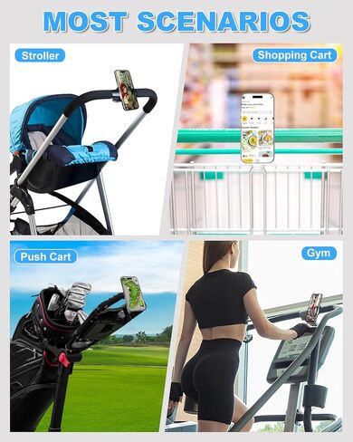 Magentic Phone Holder for Golf Push Cart, Shopping Cart, Stroller, Strong Magnets Phone Mount with Metal Ring for All Cell Phones, Compatible with Clicgear, Bag Boy, Sun Mountain Golf Push Cart in Saudi Arabia