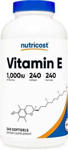 Nutricost فيتامين E 1000 وحدة دولية (450 مجم) 240 كبسولة هلامية - خالية من الكائنات المعدلة وراثيًا وخالية من الغلوتين in Saudi Arabia