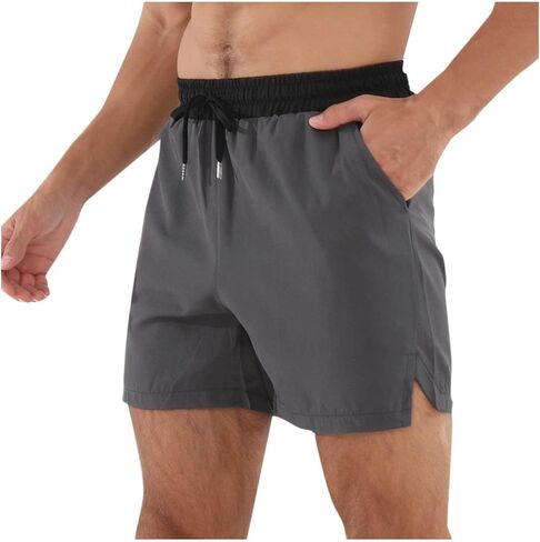Mens Running Shorts with Pockets Running Shorts Lightweight Quick Dry Gym Workout Athletic Short for Men Gym Gifts S-4XL in Saudi Arabia