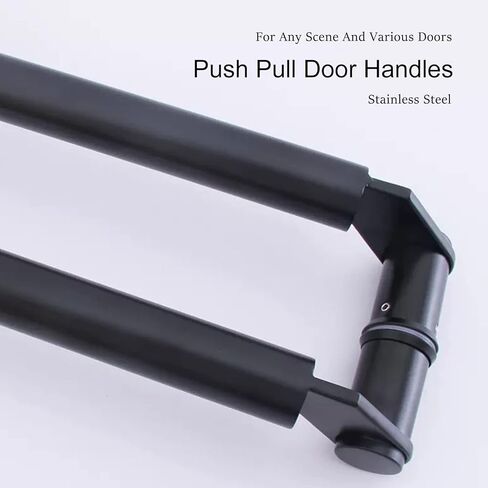 Commercial Push Pull Glass Door Handles, Double Sided Round Glass Door Pulls for Entrance Door, Stainless Steel Barn Door Shower Door Push Bar (Color : Rose gold, Size : 54cm (21 1/4")*50cm) in Saudi Arabia