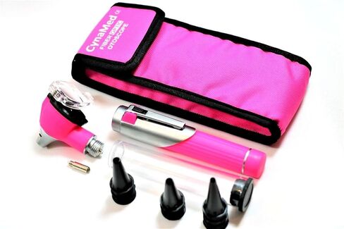 New Premium Student Home Use Led Bright Light Ent Diagnostic Otoscope Pocket Size Pink Plus Alligator Ear Nose Forceps Plus 1 Extra Replacement Bulb Cynamed in Saudi Arabia