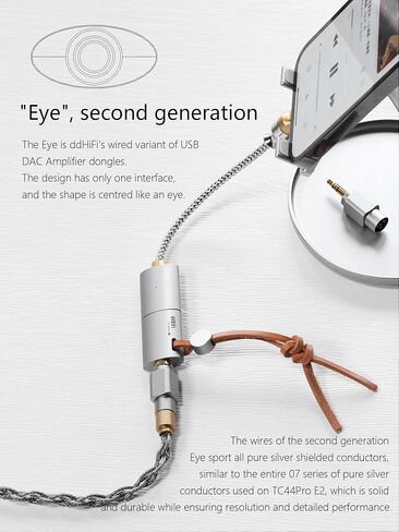 مضخم صوت فك تشفير ddHiFi TC44Pro E2 USB-C إلى دونجل DAC متوازن 4.4 مم، طاقة خرج 250 ميجاوات، 32 بت/384 كيلو هرتز وDSD256 in Kuwait