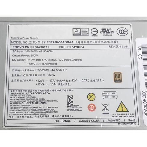 HK350-12PP FSP250-30AGBAA for M700 M800 M900 M910S H50-50 E50-05 300-20ISH 700 710 25ISH 250W Power Supply 54Y8934 in Saudi Arabia