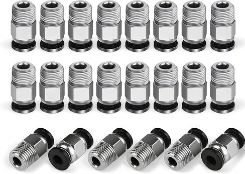 20PCS PC4-M10 Pneumatic Quick Connector Fittings, Bowden Tube Coupler Male Straight PTFE Tube Push for E3D-V6, Bowden Extruder Parts Compatible with Ender-3 and Ender-3 V2 3D Printer in Saudi Arabia