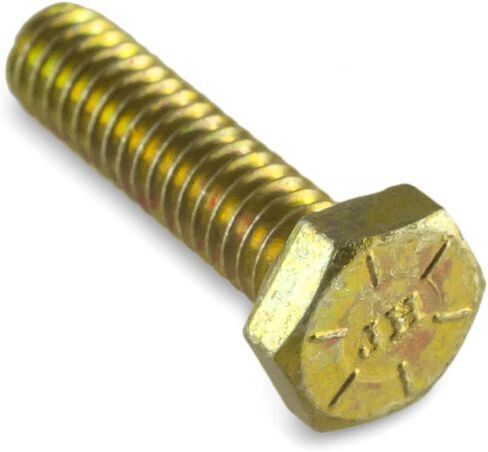 برغي برأس سداسي مقاس 1/4 بوصة - 20 × 1 بوصة، درجة 8، خيط كامل (قدم)، خشن، أصفر-زنك (50 حزمة) in Kuwait