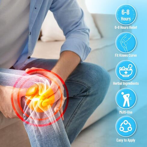 Herbal Warming Knee Patches, Wormwood & Peppermint Heat Patches for Knees, Back, Neck & Shoulders, Long Lasting Maximum Strength for Temporary Relief Body Comfort Patches, Up to 8 Hours, 36 Count in Kuwait