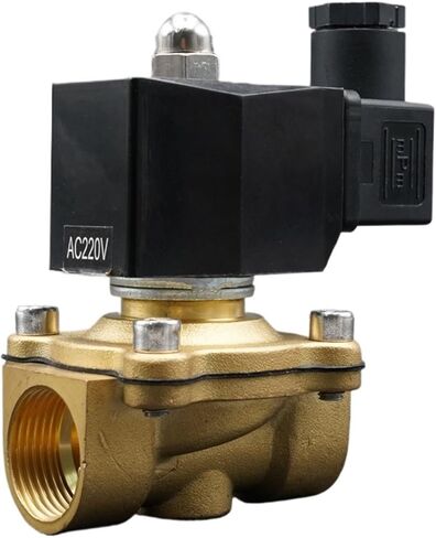 صمام الملف اللولبي صمام المياه عادة إغلاق صمامات نحاسية 220V12V24V الهواء المياه الغاز صمام الحجاب الحاجز 1/4 3/8 1/2 3/4 1 2 بوصة 1 قطعة (1 "، AC220V) in Saudi Arabia