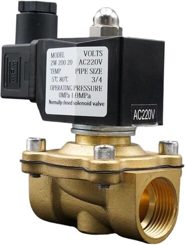 صمام الملف اللولبي صمام المياه عادة إغلاق صمامات نحاسية 220V12V24V الهواء المياه الغاز صمام الحجاب الحاجز 1/4 3/8 1/2 3/4 1 2 بوصة 1 قطعة (1 "، AC220V) in Saudi Arabia