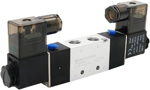 Solenoid Valve 220V Pneumatic 4V220-08 Air 5 Way 2 Position 1/4" Coil Alloy Internal DC 12V DC 24V AC110V 1Pcs(SL 8mm Adjust,AC220) in Saudi Arabia