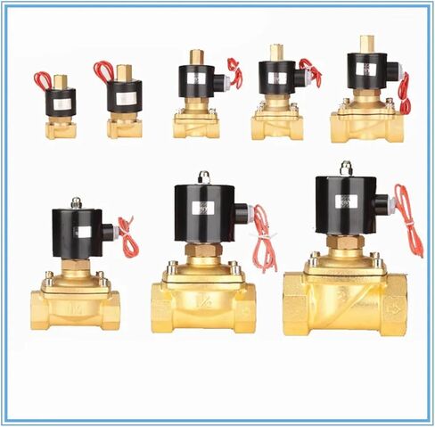 220V 24V 12V 2 Way 1/8 1/4 3/8 Inch Female Thread Gas Water Pneumatic Electric Solenoid Valve Oil 2W-025-08K Wire Lead Type N/O 1Pcs(DN8,24V) in Saudi Arabia