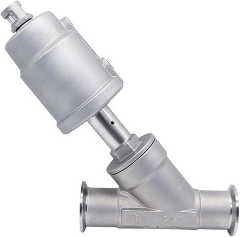 1/2 Inch 304 Stainless Steel Pneumatic Quick-install Angle Seat Valve 16bar Angle Seat Valve PTFE Sealing 1Pcs(Double acting) in Saudi Arabia