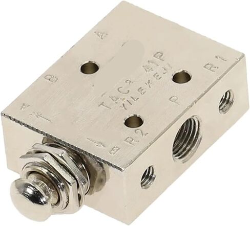 Mechanical Valve TAC2-41P 1/8 Inch Female Thread 2 Position 5 Way Self-reset Push Button Switch Pneumatic Exhaust Valve W Fittings 1Pcs(TAC2-41P-PC8MM) in Saudi Arabia