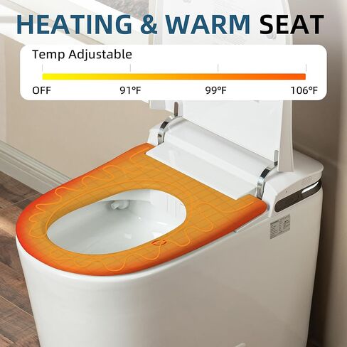 WOODBRIDGE GT100 Smart Toilet,Auto Open/Close Lid, Foot Sensor,Auto Flush, Heated Seat & Fragrance System, ADA Height, Easy Installation, without Bidet in Saudi Arabia