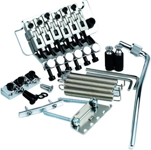Double Rocking Tremolo Bridge, 6 String Electric Guitar Spring Stabilizer Device Double Vibrato System Tailpiece Saddle Playing Accessories Replacement (S1000 Chrome, 42mm String Lock Length) in Saudi Arabia