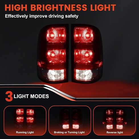 Headlights Tail Lights Kit Compatible with 2007-2013 GMC Sierra Head light Rear Taillights Assembly Replacement for GM2800196 GM2503263 in Saudi Arabia