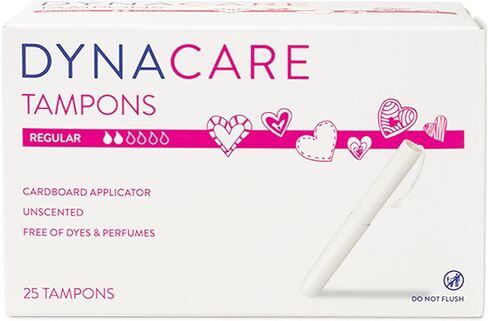 Dynarex Super Tampons – Feminine Hygiene Product with Cardboard Applicator – 7-Hour Protection – 1 Box of 25 Tampons in Saudi Arabia