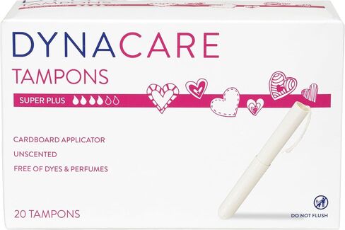 Dynarex Super Tampons – Feminine Hygiene Product with Cardboard Applicator – 7-Hour Protection – 1 Box of 25 Tampons in Saudi Arabia